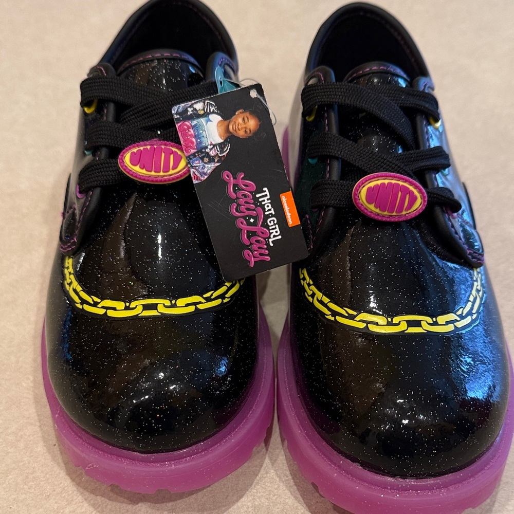 Nickelodeon That Girl Lay Lay Black and Purple Kids Shoes.